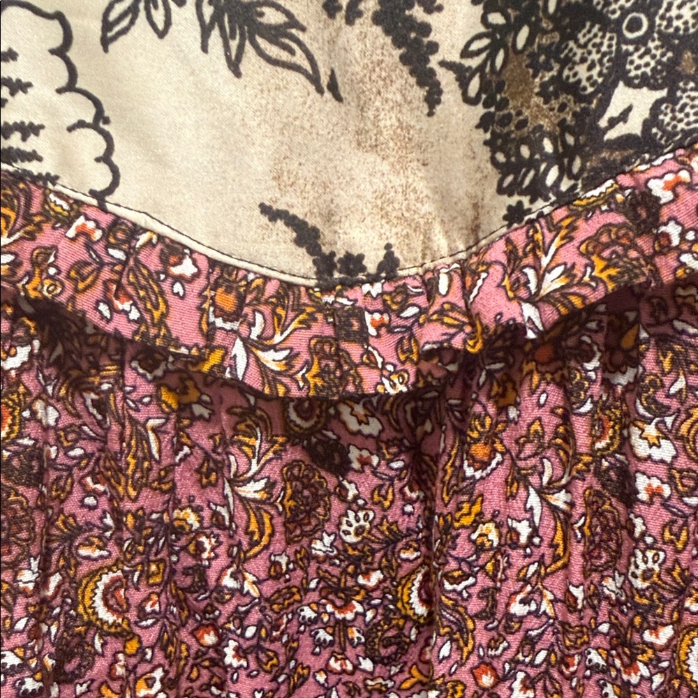 John Mark Multicolor Boho Embroidered Tunic - Rust & Black - Picture 5 of 8